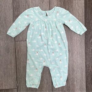BABY GAP LONG SLEEVE AND PANTS ROMPER WHALE 6-9MO